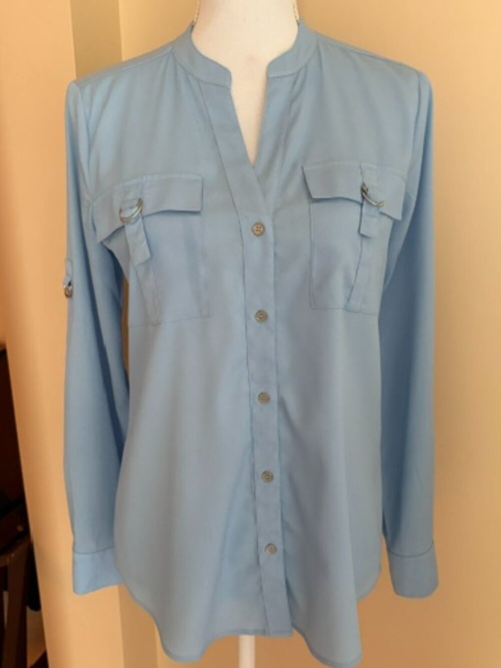 CALVIN KLEIN MILITARY STYLE BLOUSE